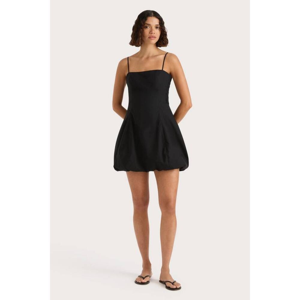 Faithfull Lera Mini Spaghetti Strap Dress in Black AU 12 US 8